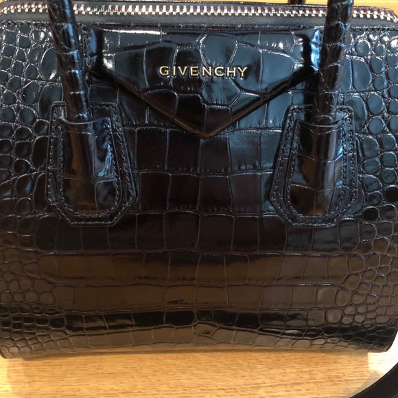 Givenchy Antigona Small Croc-Embossed Satchel Bag - Picture 6 of 11